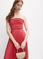 Satin Plissé Dress