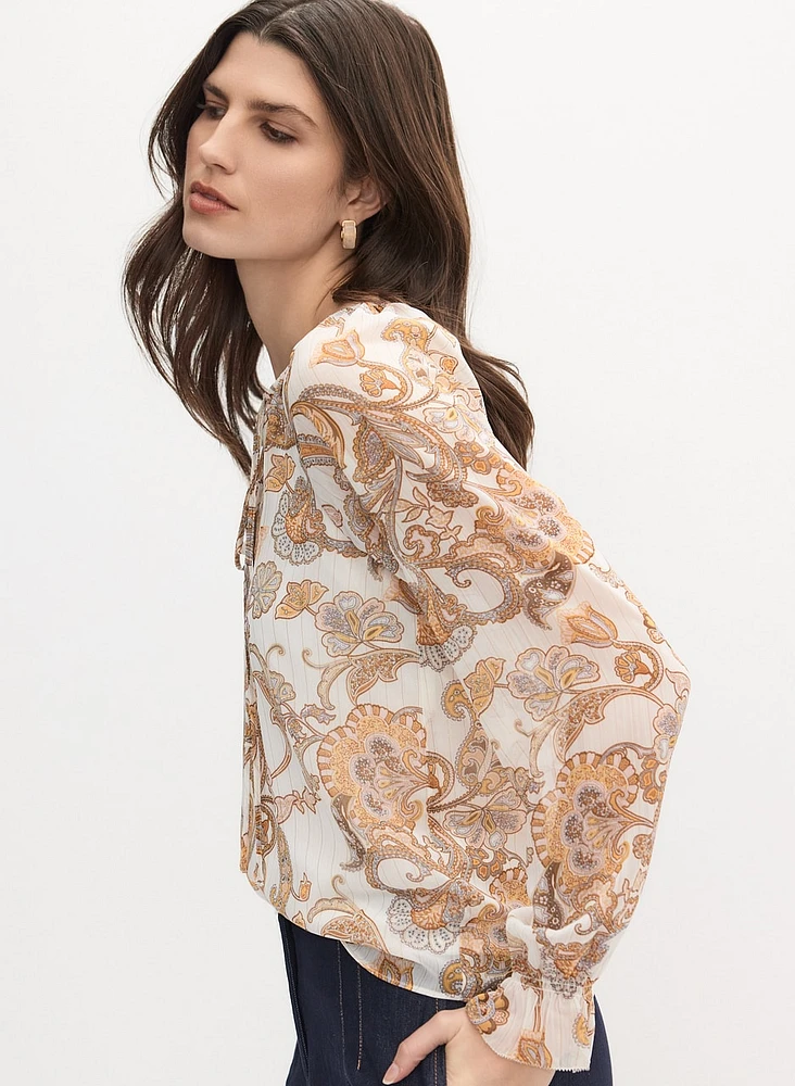 Paisley Print Chiffon Blouse