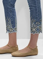 Embroidered Straight Leg Jeans