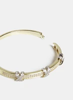 Two-Tone Brass Bangle Bracelet
