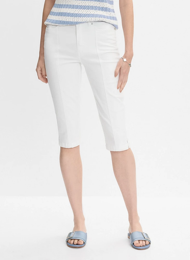 Denim Slim-Leg Capris