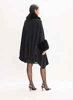 Faux Fur Trim Poncho