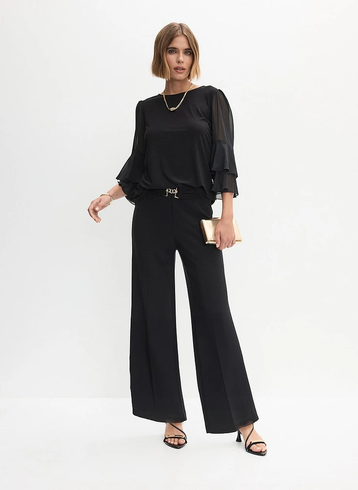 Ruffle Sleeve Top & Culotte Pants