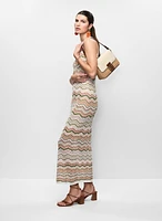 Zigzag Knit Maxi Dress