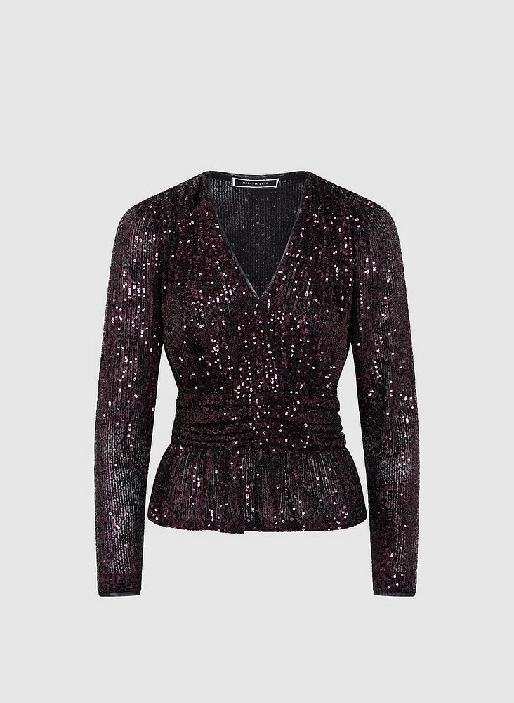 Peplum Sequin Top