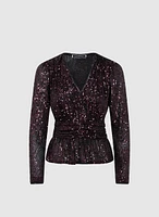 Peplum Sequin Top