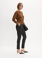 Plaid Print Slim Leg Pants