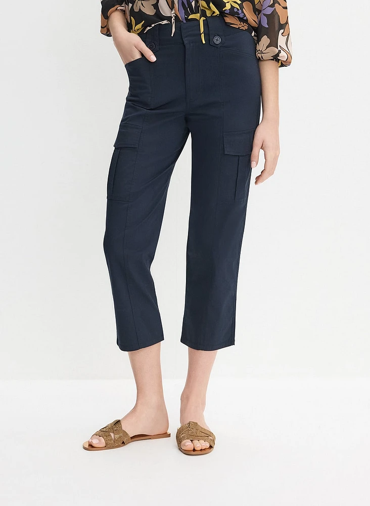 Stretch-Cotton Cargo Capris