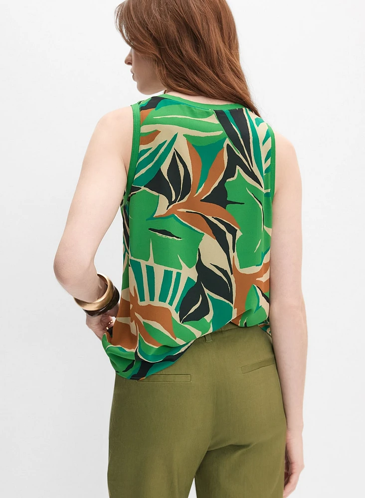 Blouse à motif feuilles