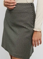 Houndstooth Motif A-Line Skirt