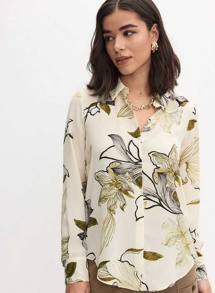 Floral Sketch Print Blouse