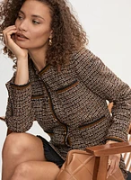 Button-Up Bouclé Jacket