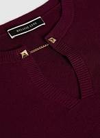 Collar Pin Embellished Sweater