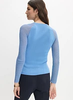 Pointelle Sleeve Sweater