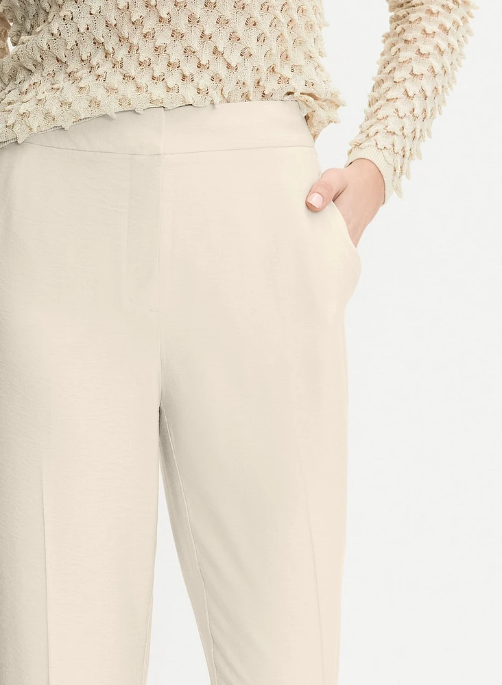 Pantalon à jambe droite écourtée