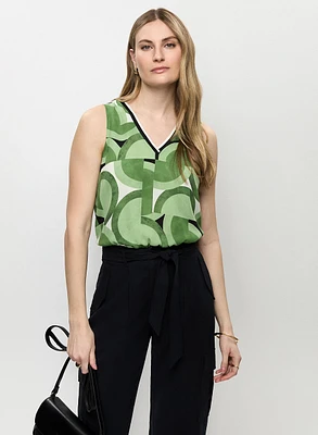 Blouse sans manches à motif géométrique