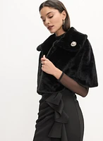 Embellished Faux Fur Cape