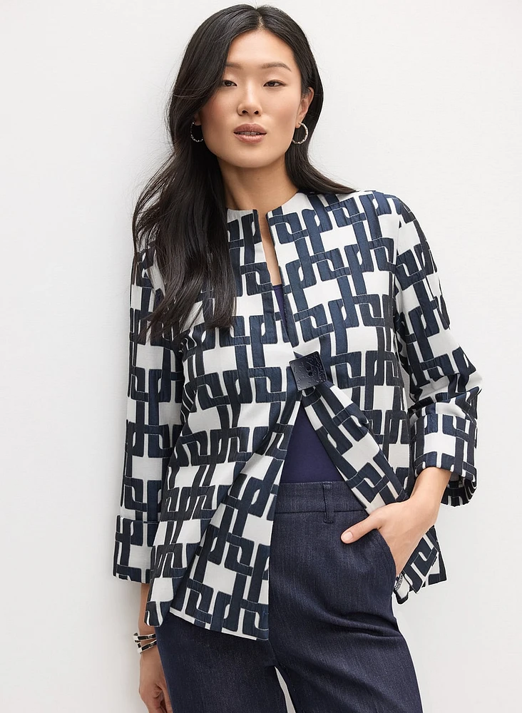 Joseph Ribkoff - Geometric Jacquard Jacket