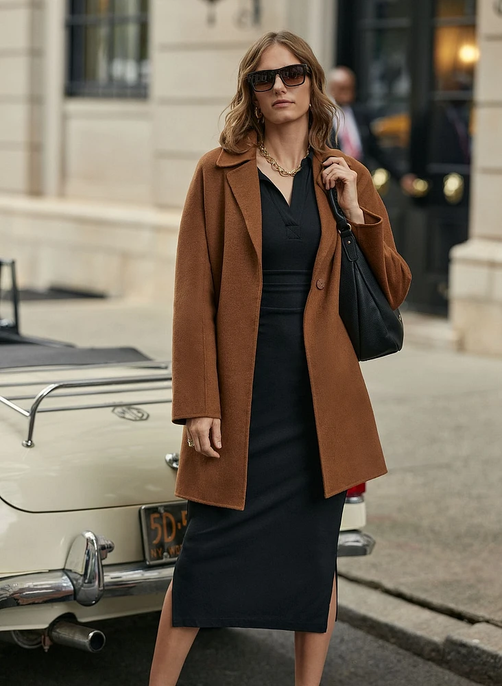 Notch Collar Wool-Blend Coat