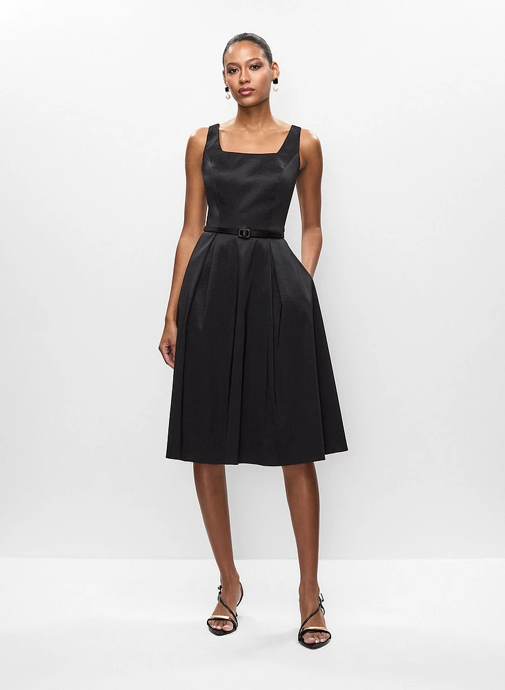 Square Neck Taffeta Dress