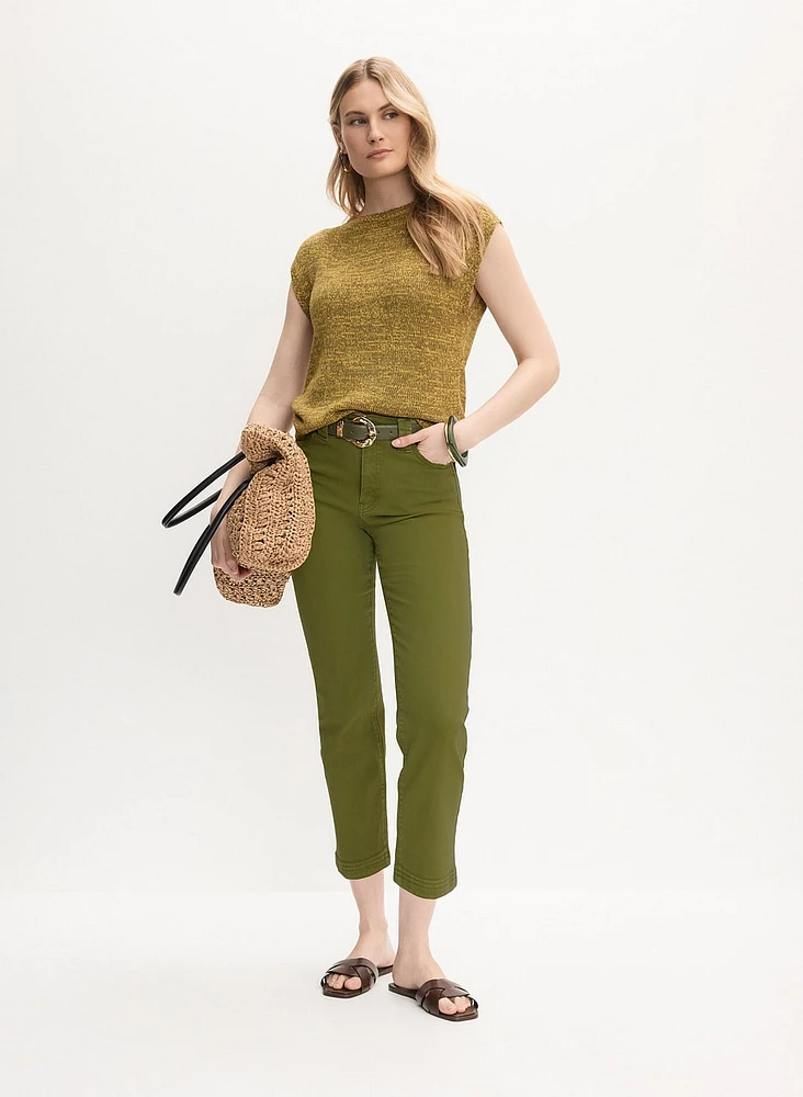 Cropped Straight-Leg Jeans