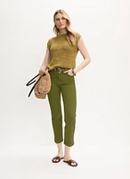 Cropped Straight-Leg Jeans