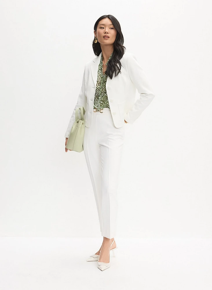 Rounded Hem Jacket & Metal Detail Pants