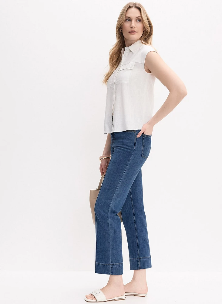 Cropped Straight-Leg Jeans