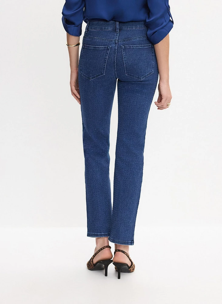 Embellished Straight-Leg Jeans