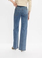 Seam Detail Wide-Leg Jeans