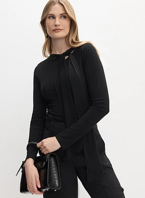 Asymmetric Tie-Neck Top