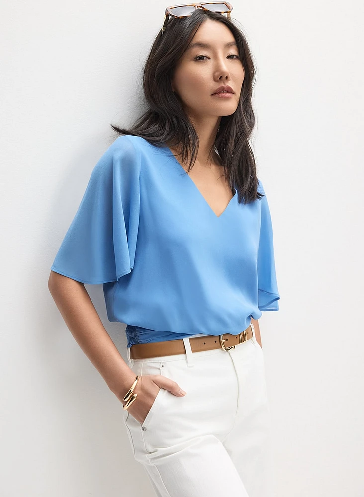 V-Neck Chiffon Blouse