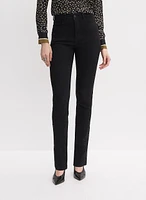 Rhinestone Embellished Straight Leg Jeans