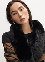 Floral Faux Fur Collar Wrap