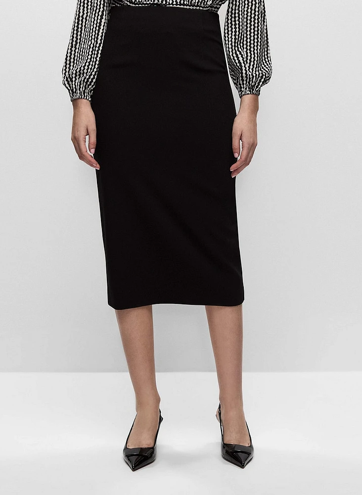 Back Slit Midi Skirt