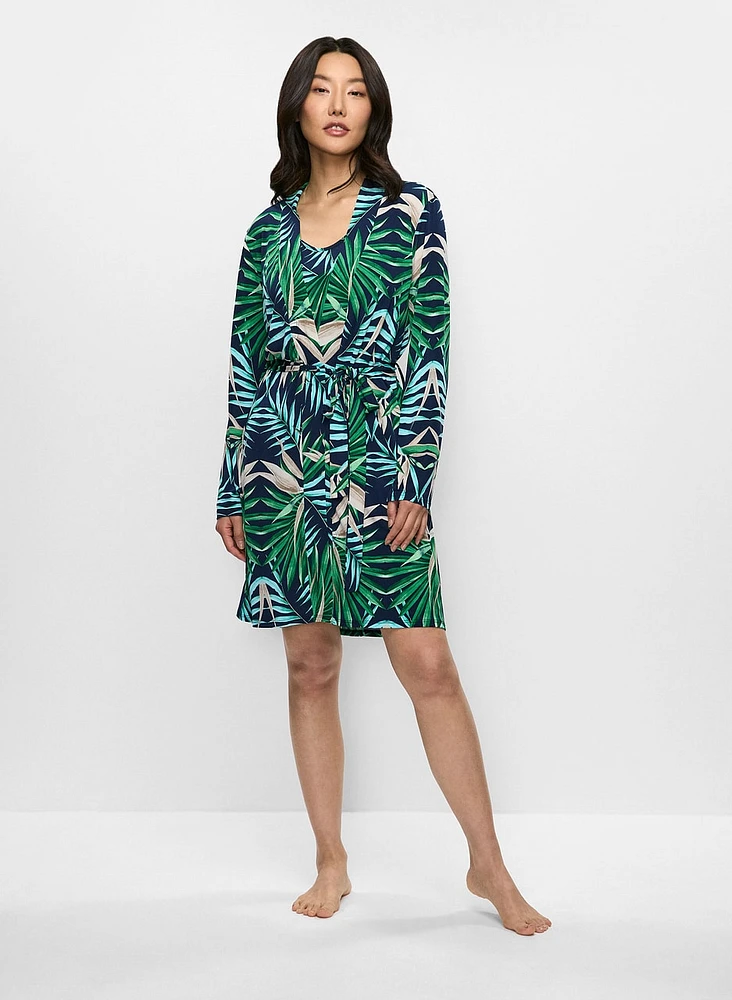 Palm Print Nightdress & Robe Set