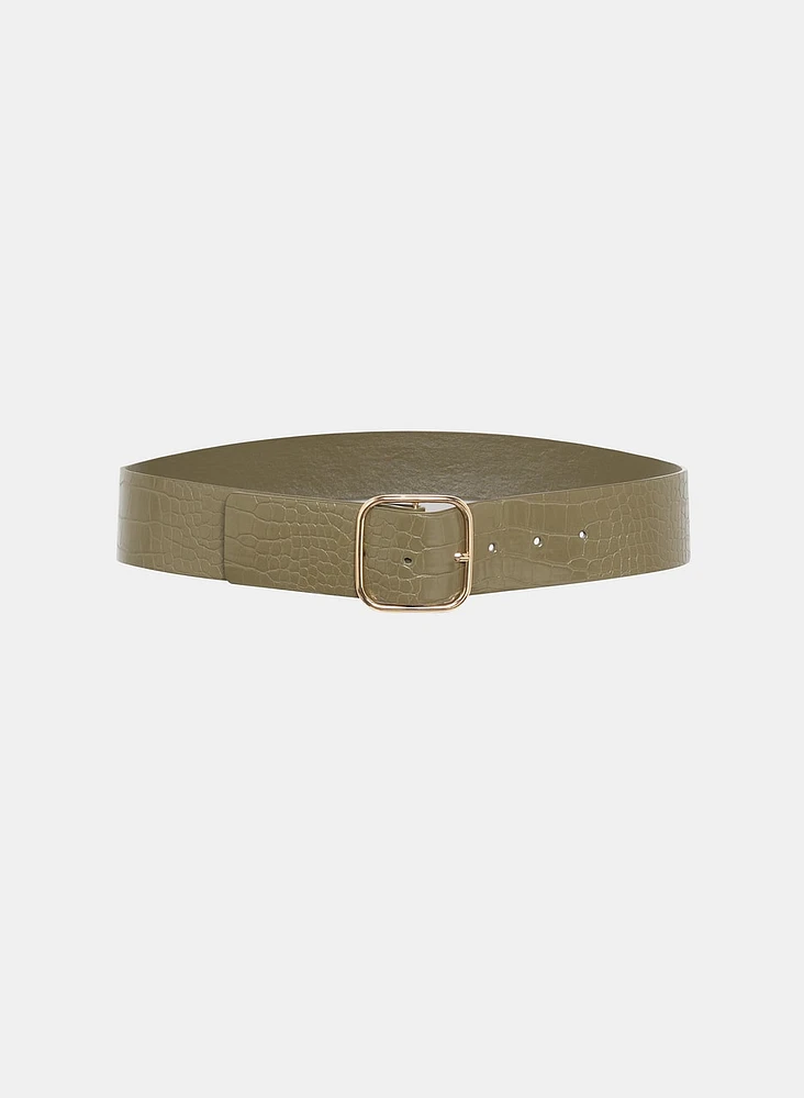 Ceinture à effet peau de crocodile