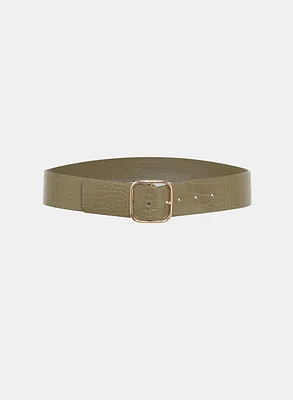Ceinture à effet peau de crocodile