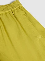 Linen-Blend Culotte Pants