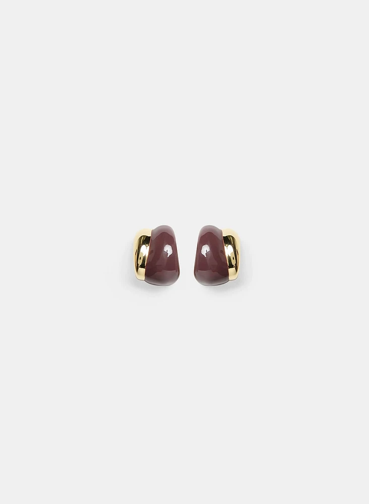 Two-Tone Enamel Earrings