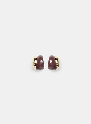 Two-Tone Enamel Earrings