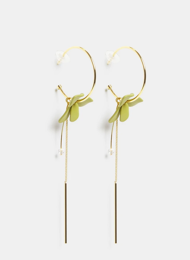 Floral Hoop Earrings