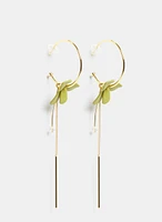 Floral Hoop Earrings