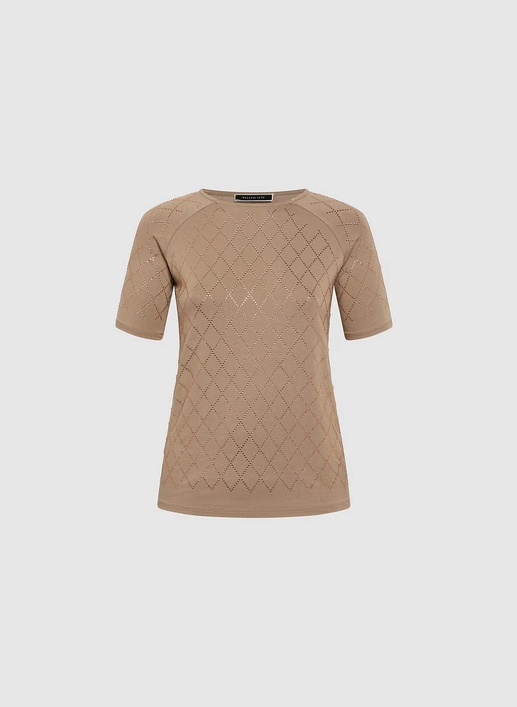 T-shirt carreauté en pierres