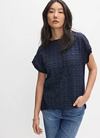 Joseph Ribkoff - Grid Textured Bubble Knit Top