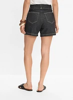 Double-Button Jean Shorts