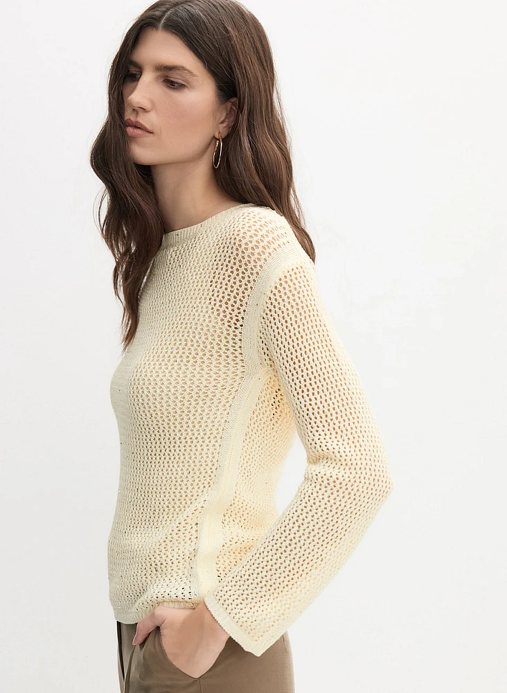 Open Knit Pullover Sweater