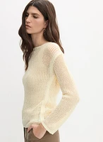 Open Weave Pullover Sweater