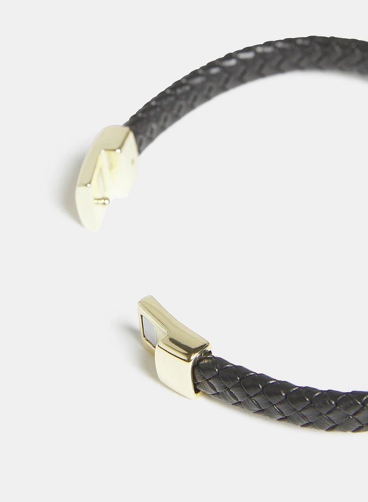 Bracelet tressé en cuir végane