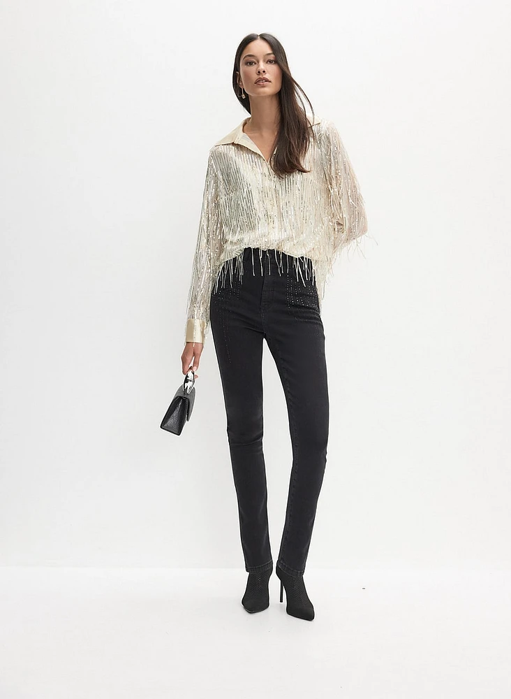 Sequined Fringe Blouse